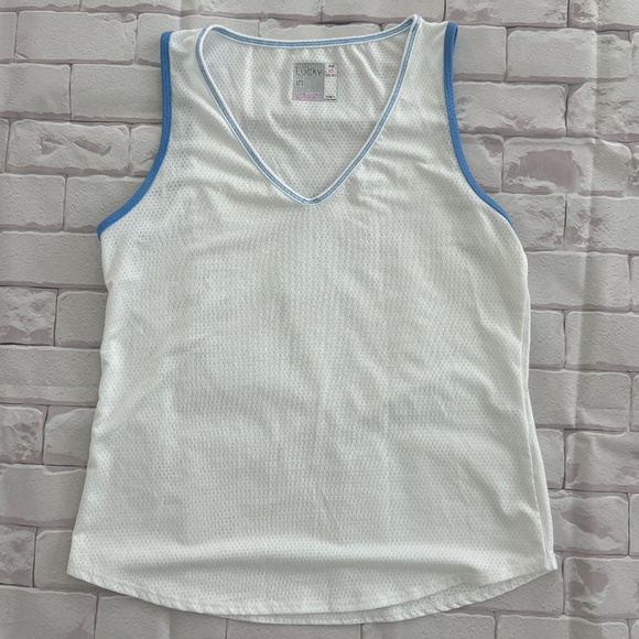 Lucky in Love Tops - Lucky in Love Light Weight‎ V-Neck Tennis Tank White XS